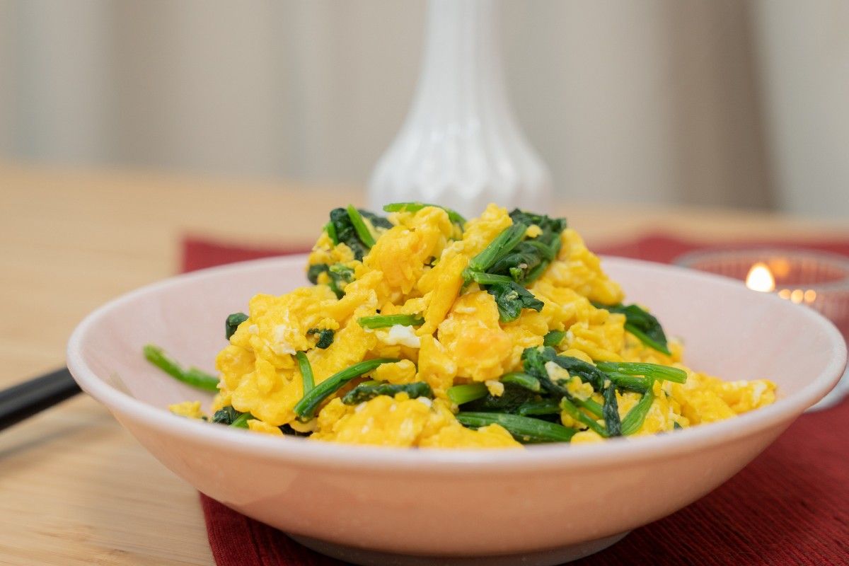 菠菜炒蛋食譜